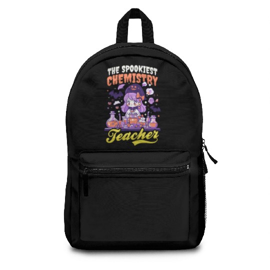 Halloween Chemistry Teacher Spookiest Teacher Backpacks