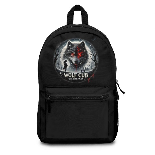 Wolf Cub on the Way Announcement Backpacks
