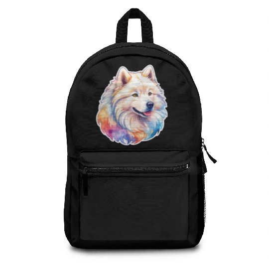 Samoyed Dog Watercolor Backpacks