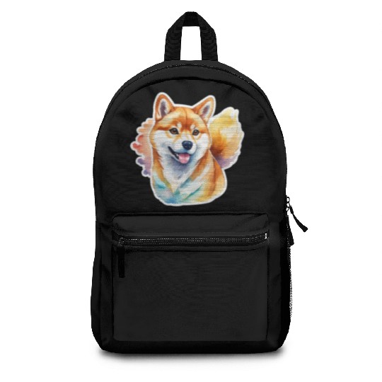 Shiba Inu Watercolor Backpacks
