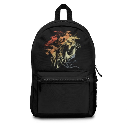 Violin Player Drawing Vintage Look Backpacks