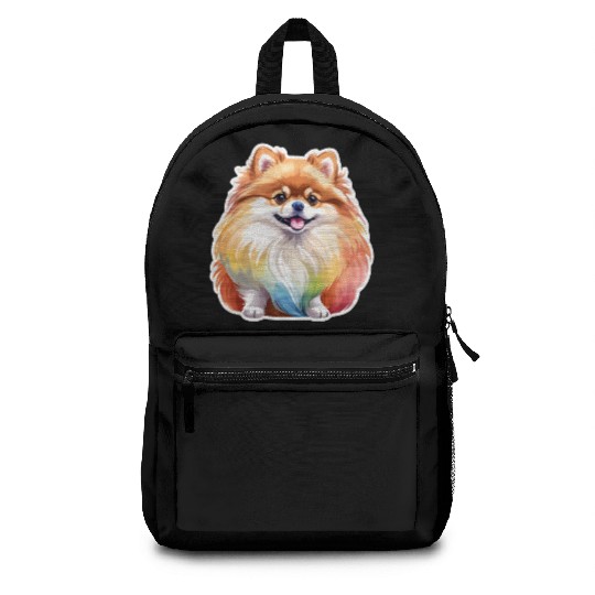 Pomeranian Watercolor Backpacks