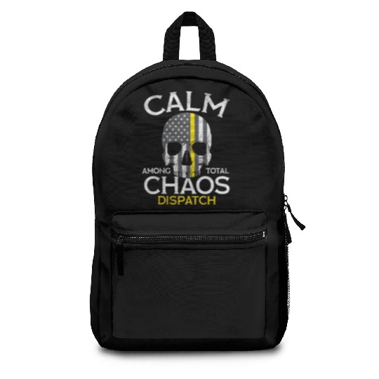 Calm Among Total Chaos 911 Dispatcher US Flag Backpacks