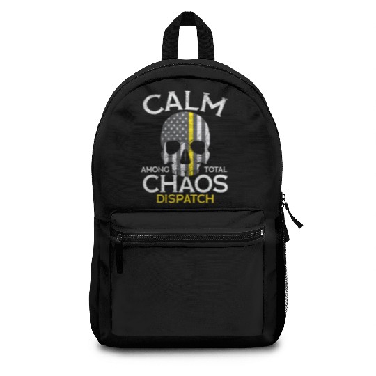 Calm Among Total Chaos 911 Dispatcher US Flag Backpacks