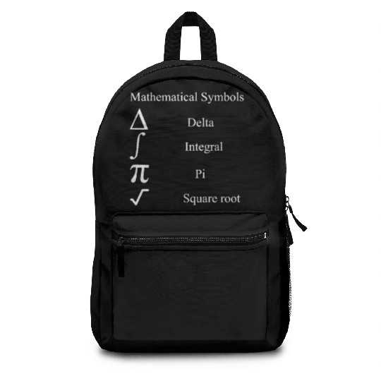 mathematical symbols Pi Square root Integral Delta Backpacks