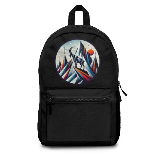 Abstract mountain goat Backpacks