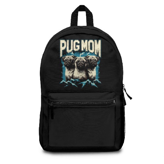 Pug Mom Bootleg Backpacks