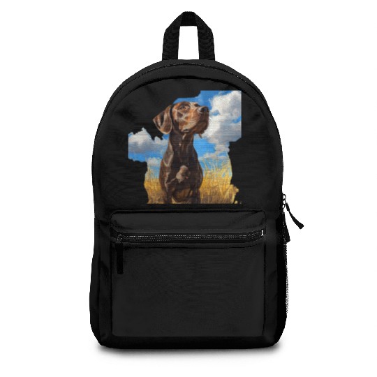 German Shorthaired Pointer Watercolor Picture Backpacks