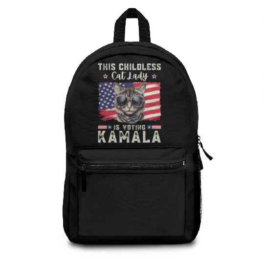 This childless Cat lady for kamala Harris 2024 Backpacks