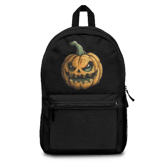Grinning Green Stem Jack-O-Lantern Backpacks