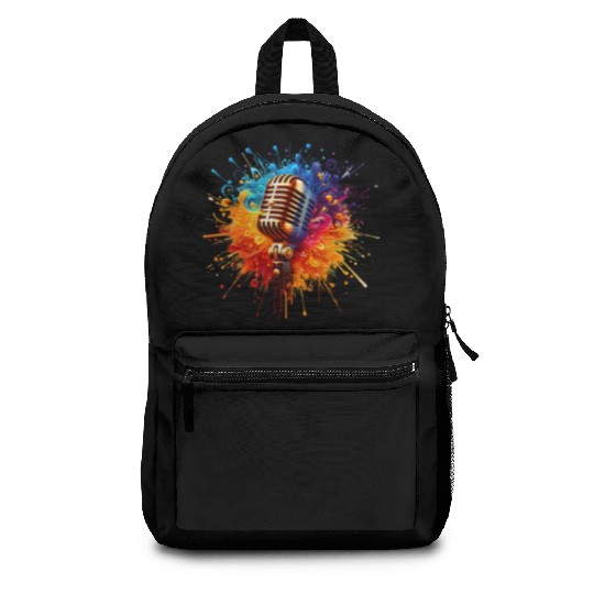 vintage style microphone Backpacks