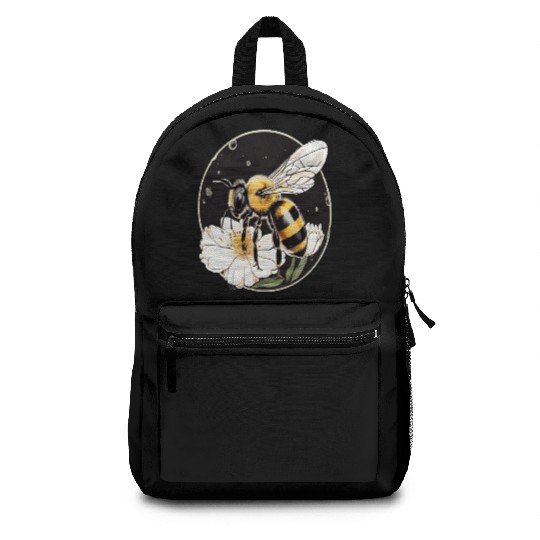 Bumble Bee on a Flower in a Bubble Backpacks
