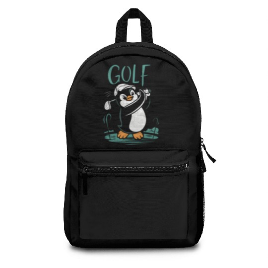 Cute Penguin Golf Swing Fun Golfing Backpacks