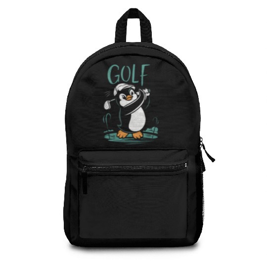 Cute Penguin Golf Swing Fun Golfing Backpacks