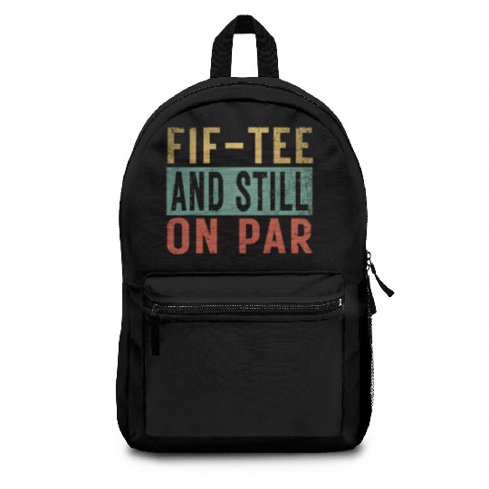 Funny 50th Birthday Golf Lover Fif-Backpacks and still o