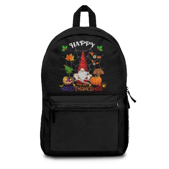 Happy HalloThanksMas Gnome Backpacks