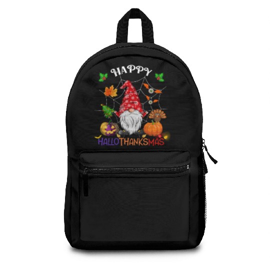 Happy HalloThanksMas Gnome Backpacks