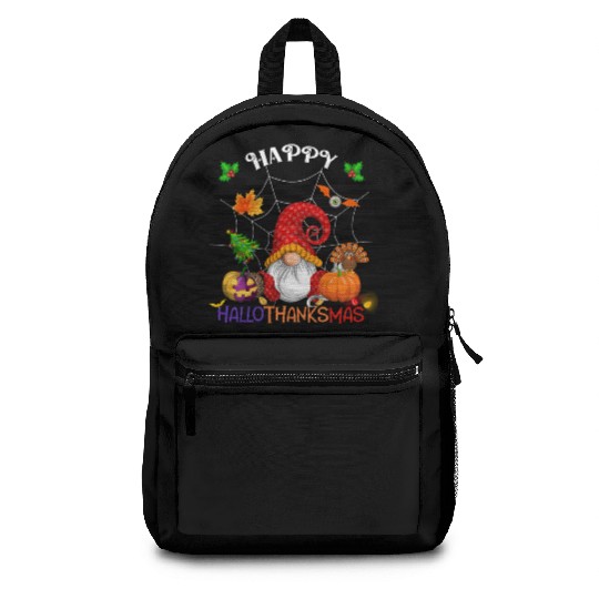 Happy HalloThanksMas Gnome Backpacks