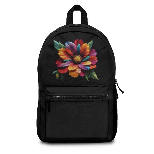 Spectrum Bloom - A Symphony of Floral Hues Backpacks