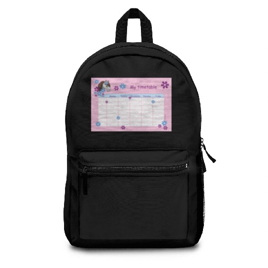 Timetable for Kids - Pony Flowers pink Backpacks