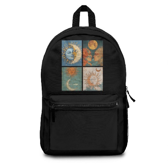 Moon and Sun Tarot Card Designed Look Backpacks
