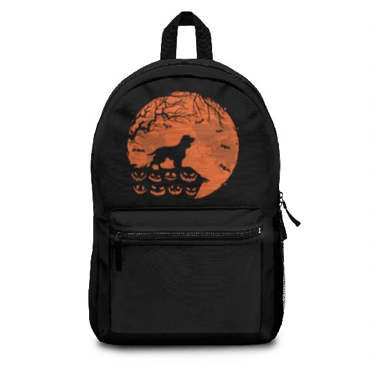 Boykin Spaniel And Moon Halloween Funny Dog Lover Backpacks