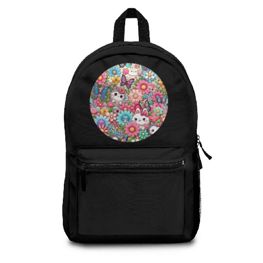 Garden Harmony scene with butterflies flitting Backpacks