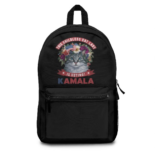Childless Cat Lady is voting kamala Backpacks