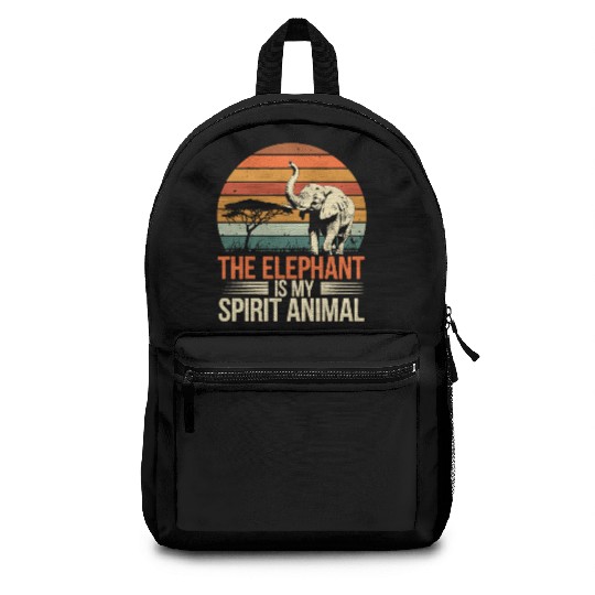 The Elephant Is My Spirit Animal Retro African Backpacks