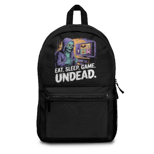 Zombie Gamer Eat Sleep Game Undead Halloween Backpacks