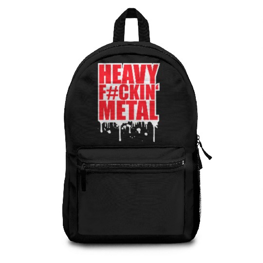 Heavy F#ckin' Metal Hard Rock Music Graffiti Spray Backpacks