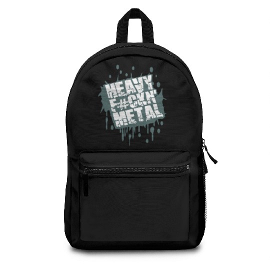 Heavy F#ckin' Metal Hard Rock Music Graffiti Spray Backpacks