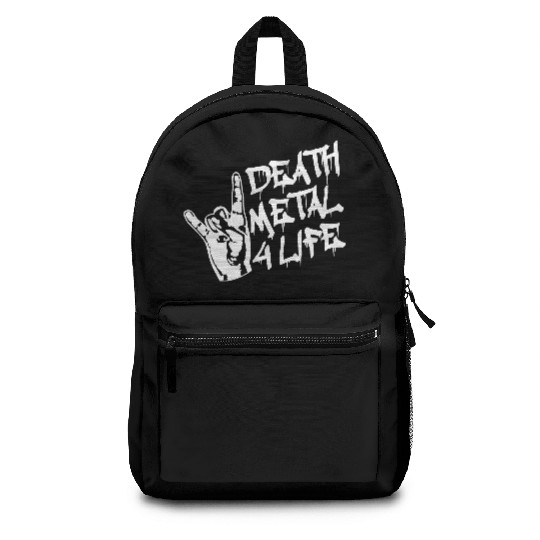 Heavy death metal 4 life hand gesture graffiti fun Backpacks