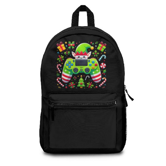 Christmas Elf Themed Gaming Controller Fun Backpacks