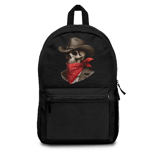 Cowboy Skeleton Skull Bandit Backpacks