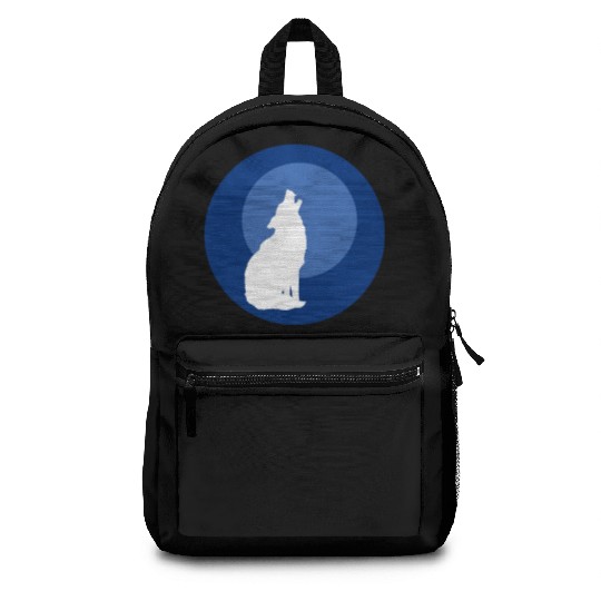 Wolf Moon Nature Vector Backpacks