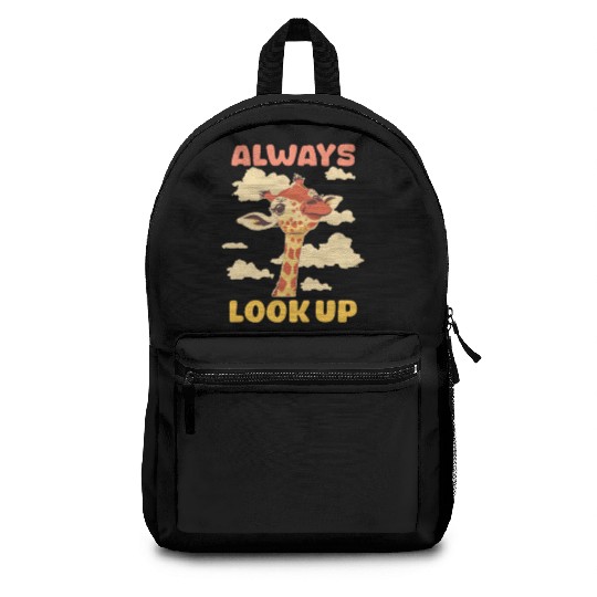 Giraffe Always Look Up Backpacks