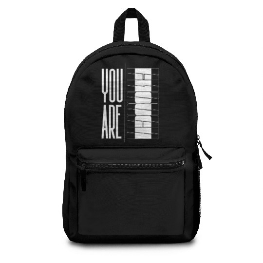 You Are Enough" Inspirational Optical quote Backpacks