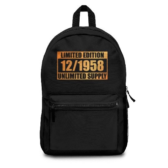 66th birthday Limited Edition - ꝏ Supply 12/1958 Backpacks