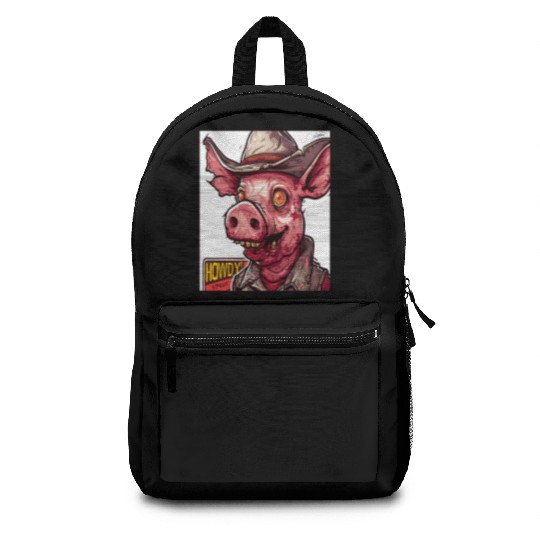 hillbilly redneck zombie cowboy pig Backpacks