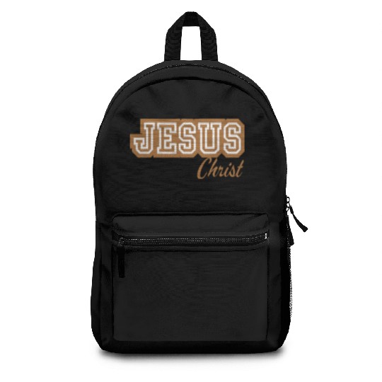 Letterman Tan Jesus Backpacks