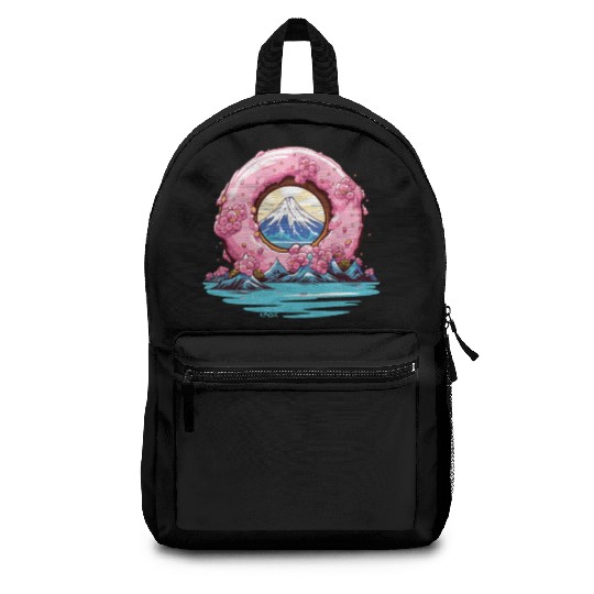 Japan Sakura Blossom Mount Fuji Donut Backpacks