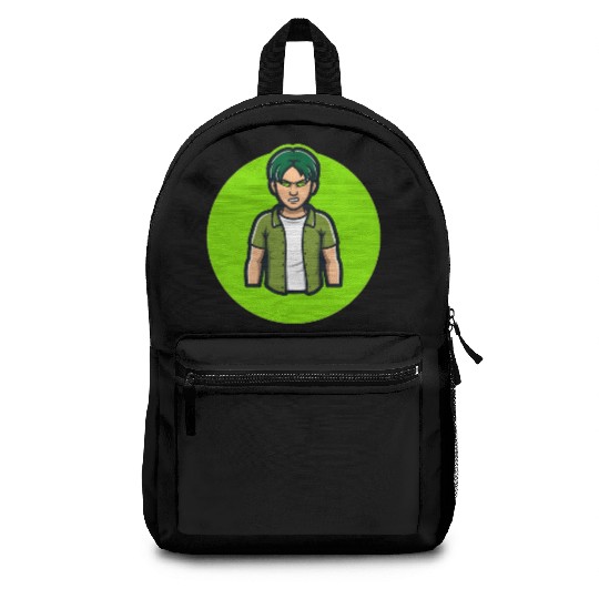Green Angry Boy Gaming Mascot Avatar Backpacks