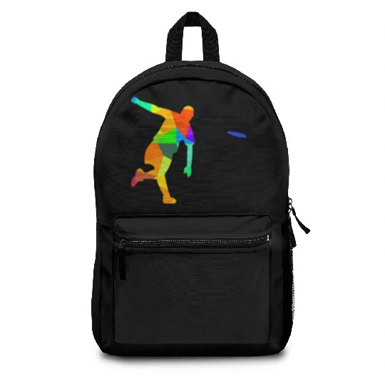 Ultimate Frisbee Rainbow Colors Polygon Sport Backpacks