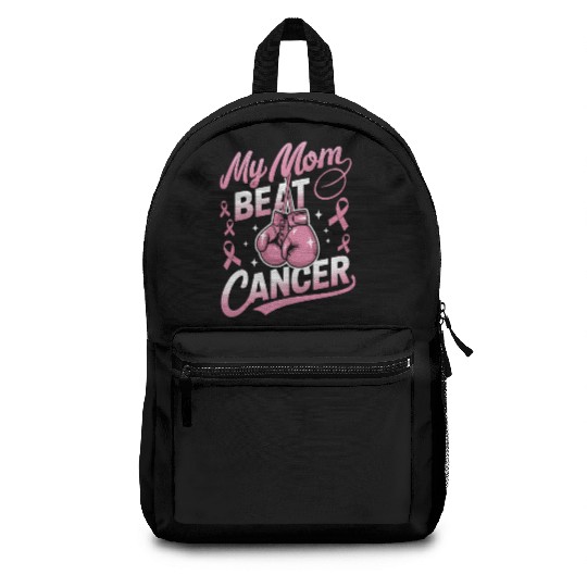 My Mom Beat Cancer Breast Cancer Awareness Backpacks