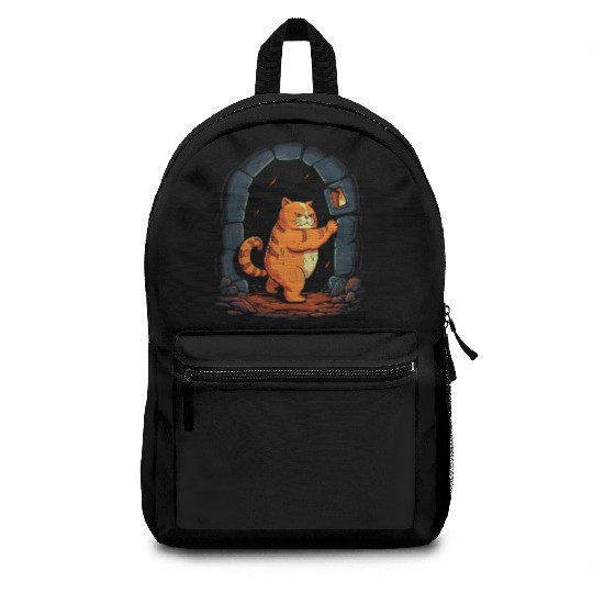 Funny Chubby Red Dungeon Cat Backpacks