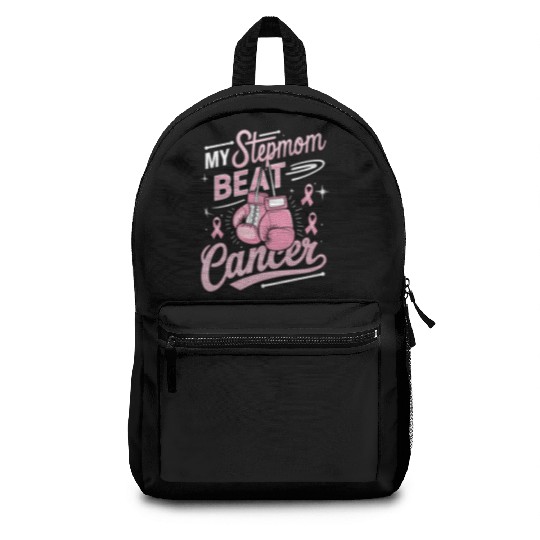 My Stepmom Beat Cancer Breast Cancer Awareness Backpacks