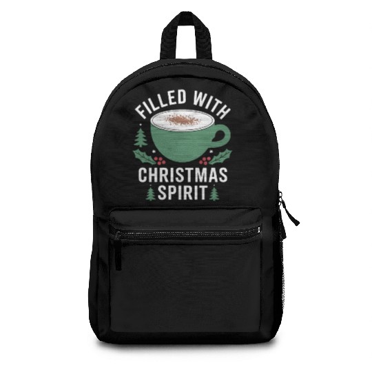 Filled With Christmas Spirit Festive Mug Design Backpacks