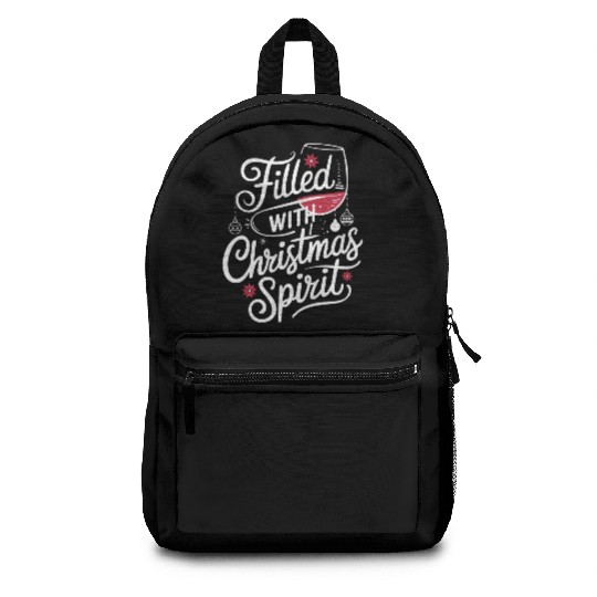 Filled With Christmas Spirit Festive Wine Backpacks