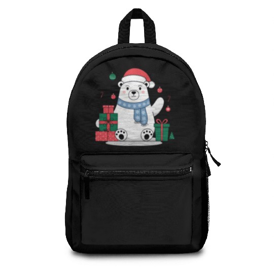 Cute Christmas Polar Bear Backpacks
